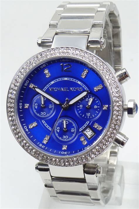 michael kors uhr blau silber